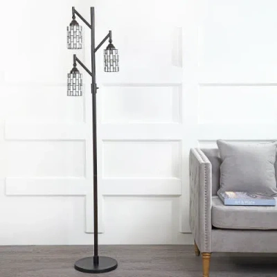 Jonathan Y Lewis Tiffany-style 71" Multi-light Led Floor Lamp, Bronze In Bronze