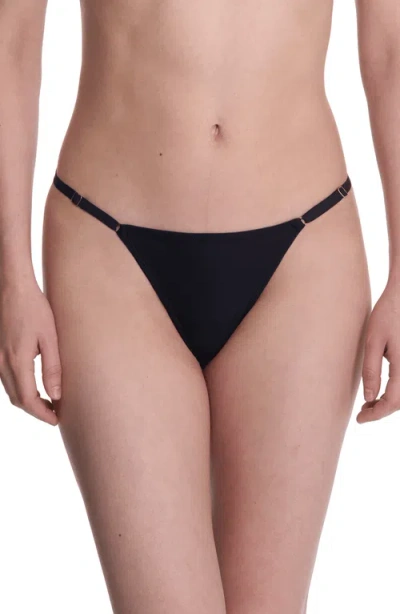 Natori Verge Adjustable String Thong In Black