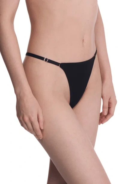Natori Verge Adjustable String Thong In Black