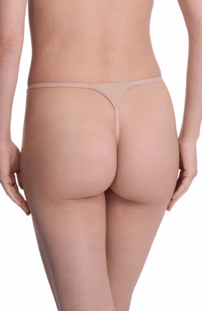 Natori Verge Adjustable String Thong In Cafe