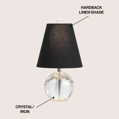 Jonathan Y Goddard 16" Crystal Ball/metal Led Table Lamp In Clear/black