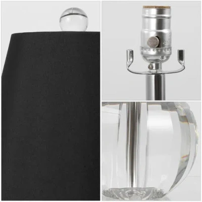 Jonathan Y Goddard 16" Crystal Ball/metal Led Table Lamp In Clear/black