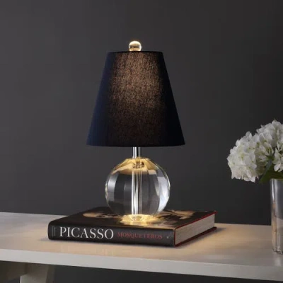 Jonathan Y Goddard 16" Crystal Ball/metal Led Table Lamp In Clear/navy
