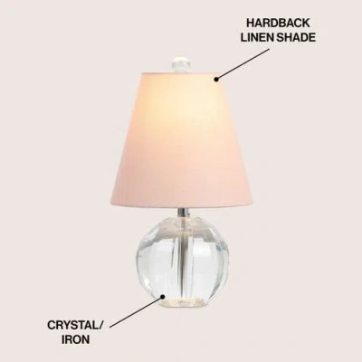 Jonathan Y Goddard 16" Crystal Ball/metal Led Table Lamp In Clear/pink