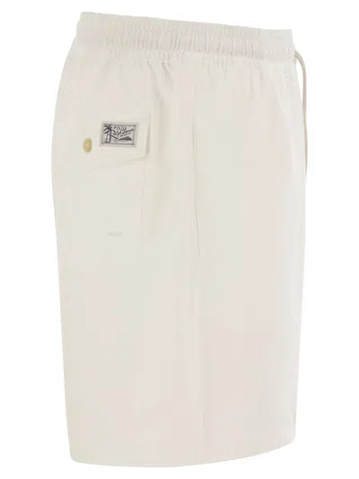 Polo Ralph Lauren Short En Velours Côtelé In White