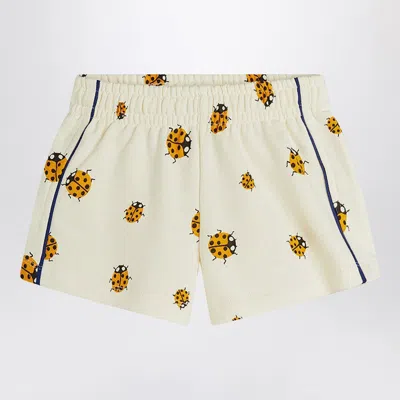 Mini Rodini Printed Cotton Terry Shorts In White