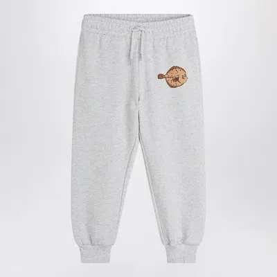 Mini Rodini Gray Jogging Pants With Flundra Print In White