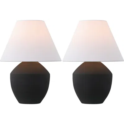 Jonathan Y Ralf 20.5" Minimalist Scandinavian Resin/iron Led Table Lamp In Matte Black