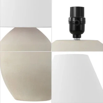 Jonathan Y Ralf 20.5" Minimalist Scandinavian Resin/iron Led Table Lamp In Matte Cream