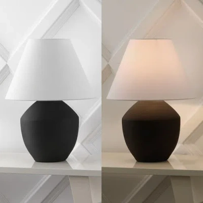 Jonathan Y Ralf 20.5" Minimalist Scandinavian Resin/iron Led Table Lamp In Matte Black