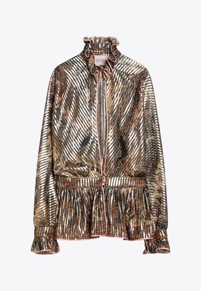 Valentino Patterned Lurex Blouse In Multicolor