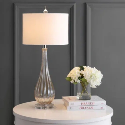 Jonathan Y Dew Drop 32.75" Glass/crystal Led Table Lamp In Champagne