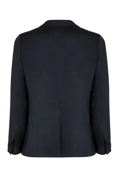 Emporio Armani Single-breasted One Button Jacket In Blue