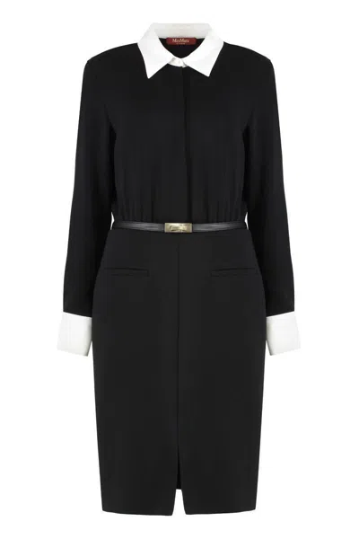 Max Mara Studio Dinar Shirtdress In Black