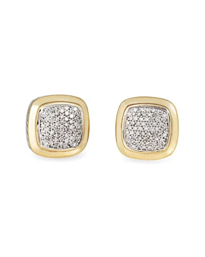 David Yurman Albion Silver & 18k 1.25 Ct. Tw. Diamond Earrings (authentic )