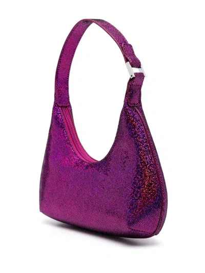 By Far Pre By Far Glitter-detail Shoulder Bag In Fuchsia
