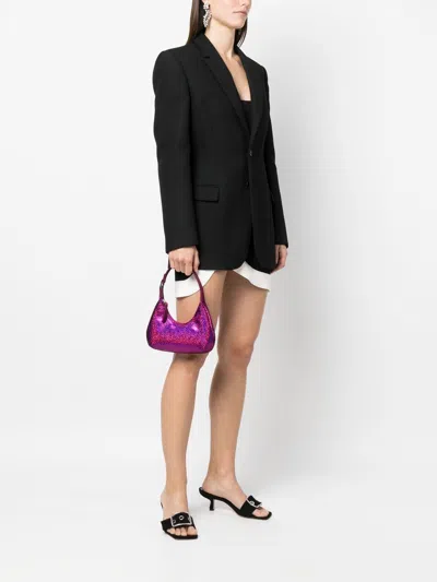 By Far Pre By Far Glitter-detail Shoulder Bag In Fuchsia