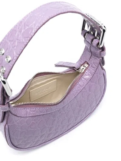 By Far Pre By Far Mini Soho Crocodile-effect Shoulder Bag In Purple