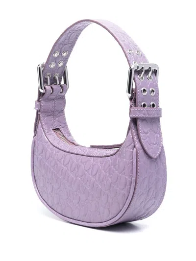 By Far Pre By Far Mini Soho Crocodile-effect Shoulder Bag In Purple