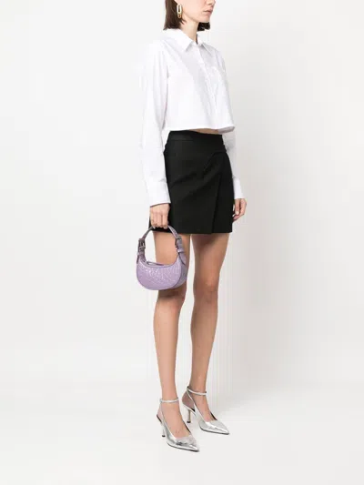 By Far Pre By Far Mini Soho Crocodile-effect Shoulder Bag In Purple