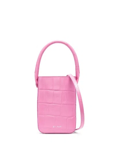 By Far Note Leather Handbag In Fuchsia