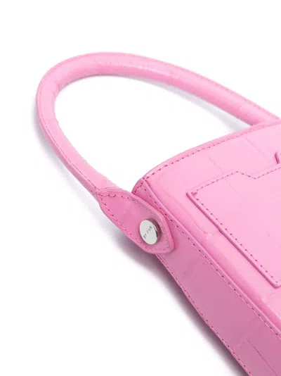 By Far Note Leather Handbag In Fuchsia