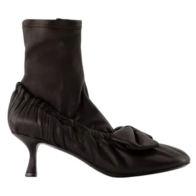 Acne Studios Leather Heel Shoes In Brown