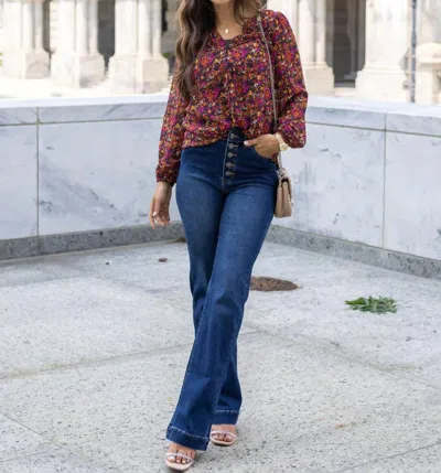 Grace & Lace Autumn Eve Chiffon Top In Sunset Floral In Multi