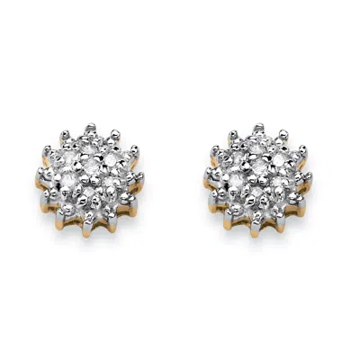 Palm Beach Jewelry Diamond Accent Starburst Stud Earrings In Solid 10k Gold In White