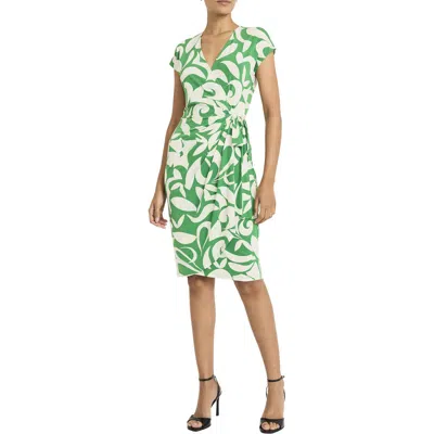 Maggy London Womens Printed Polyester Wrap Dress In Multi