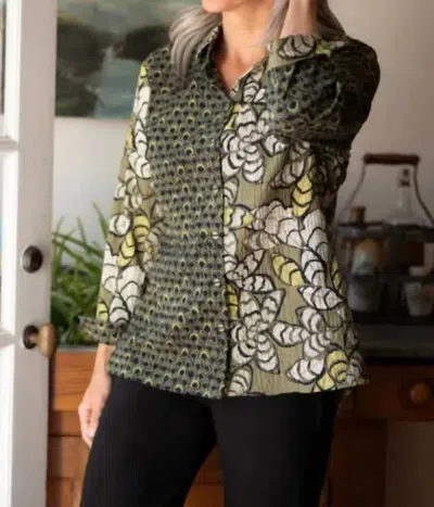 Habitat Rustling Leaves Shaped Shirt In Olive In Green