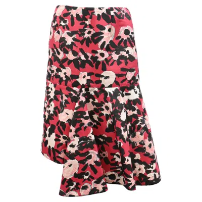 Marni Midi Skirt In Floral Print Cotton In Multi