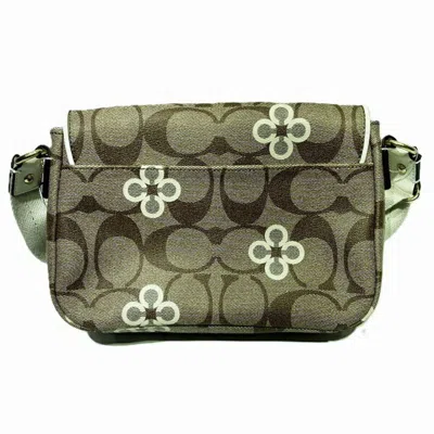 Pre-owned Coach Multi-color White Pvc Coated Canvas Leather Shoulder Bag () In Multi-color, White