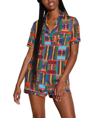 Cosabella Bella Printed Top & Boxer Pj Set In Multi