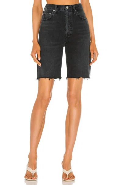 Agolde Riley High Rise Slim Leg Shorts In Vortex In Multi