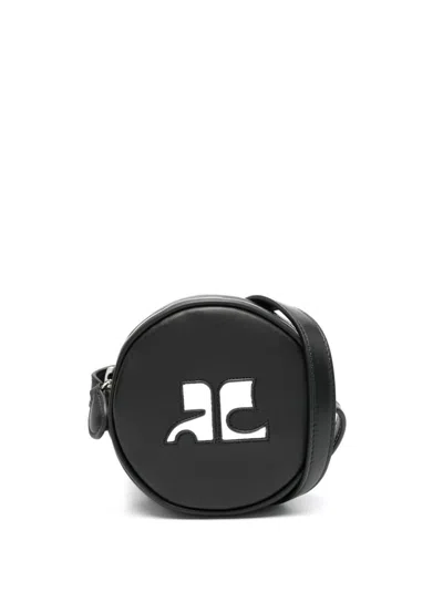 Courrèges Courreges Reedition Leather Circle Bag In Black