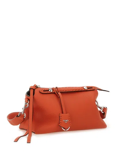 Fendi By The Way Saddle Bag Medium In Red
