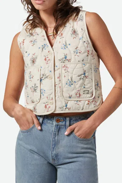 Brixton Field Floral Quilted Vest In Whitecap/ditsy Floral In Multi