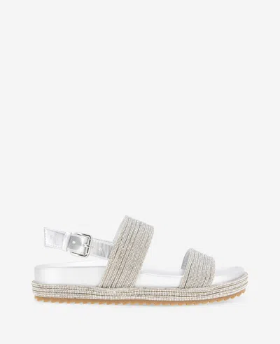 Reaction Kenneth Cole Reaction - Debra Two Band Crystal Sandal In Silver,crystal