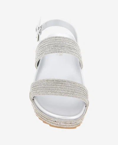 Reaction Kenneth Cole Reaction - Debra Two Band Crystal Sandal In Silver,crystal