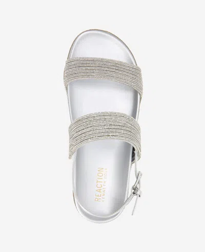 Reaction Kenneth Cole Reaction - Debra Two Band Crystal Sandal In Silver,crystal