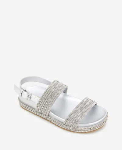 Reaction Kenneth Cole Reaction - Debra Two Band Crystal Sandal In Silver,crystal