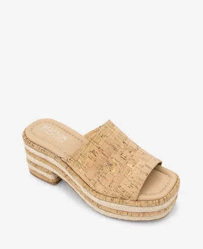 Reaction Kenneth Cole Reaction - Elissa Platform Cork Raffia Sandal In Natural Cork
