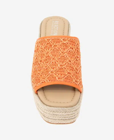 Reaction Kenneth Cole Reaction - Elissa Platform Raffia Sandal In Orange Raffia