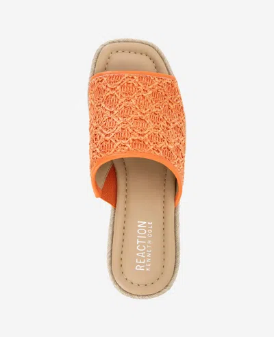 Reaction Kenneth Cole Reaction - Elissa Platform Raffia Sandal In Orange Raffia