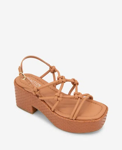 Reaction Kenneth Cole Reaction - Essa Woven Platform Sandal In Rust
