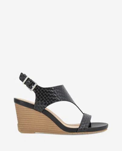 Reaction Kenneth Cole Reaction - Greatly Woven Wedge Thong Sandal In Black Woven