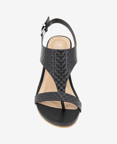 Reaction Kenneth Cole Reaction - Greatly Woven Wedge Thong Sandal In Black Woven