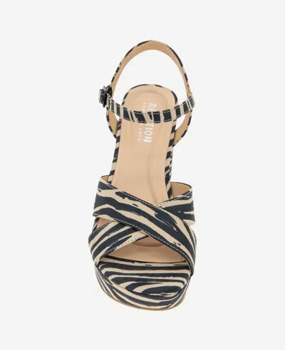 Reaction Kenneth Cole Reaction - Reeva Platform Zebra Print Sandal In Zebra Micro
