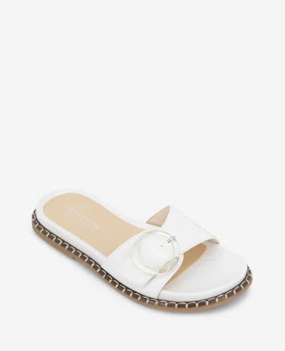 Reaction Kenneth Cole Reaction - Syrena Buckle Slide Sandal In Ecru